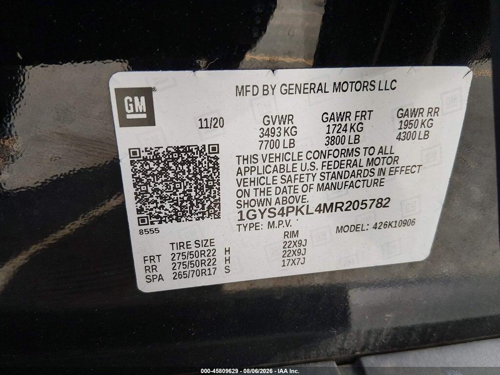 1GYS4PKL4MR205782 2021 CADILLAC ESCALADE ESV photo no. 9