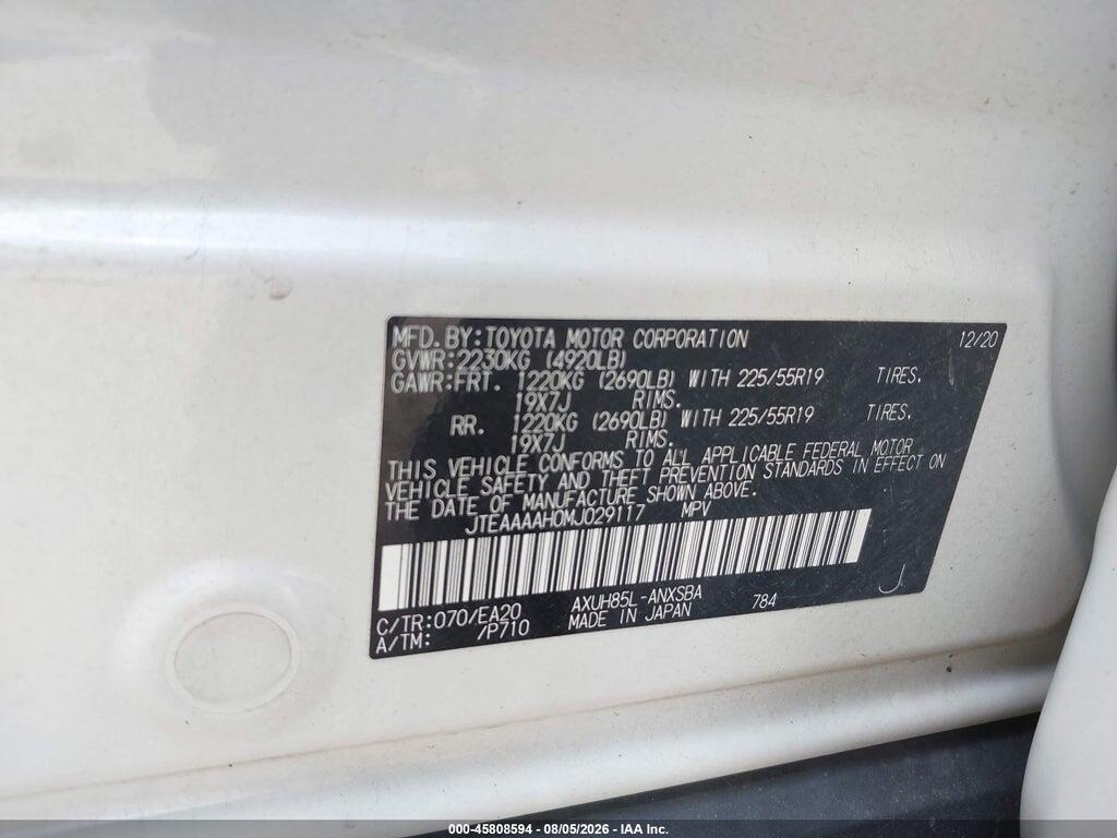 JTEAAAAH0MJ029117 2021 TOYOTA VENZA photo no. 9