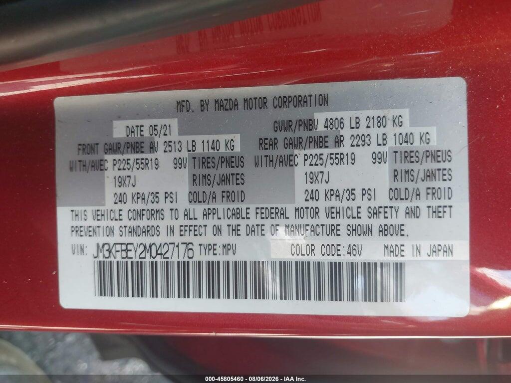 JM3KFBEY2M0427176 2021 MAZDA CX-5 photo no. 9
