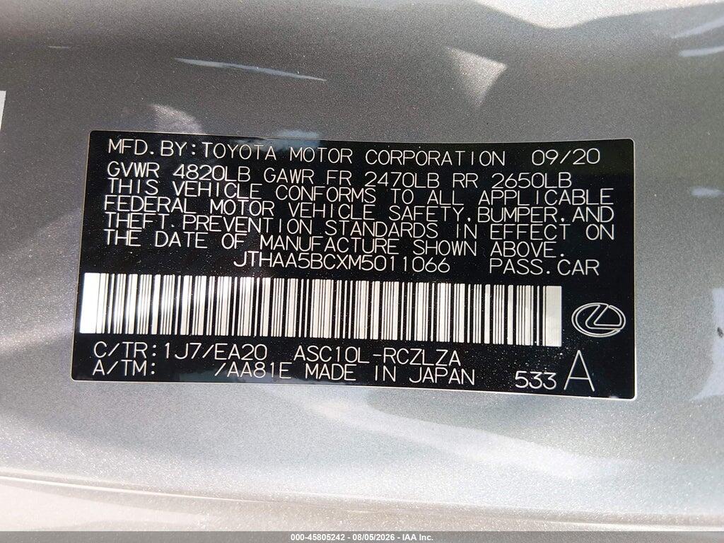 JTHAA5BCXM5011066 2021 LEXUS RC 300 photo no. 9