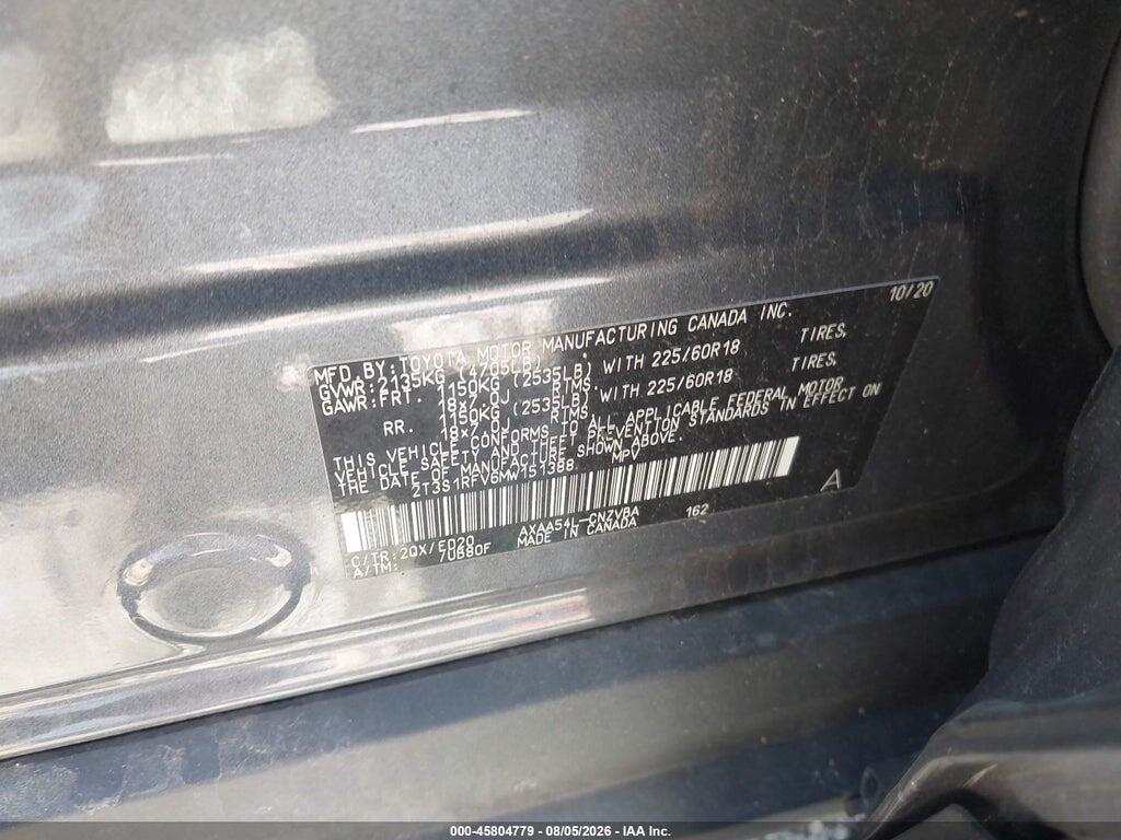 2T3S1RFV6MW151388 2021 TOYOTA RAV4 photo no. 9