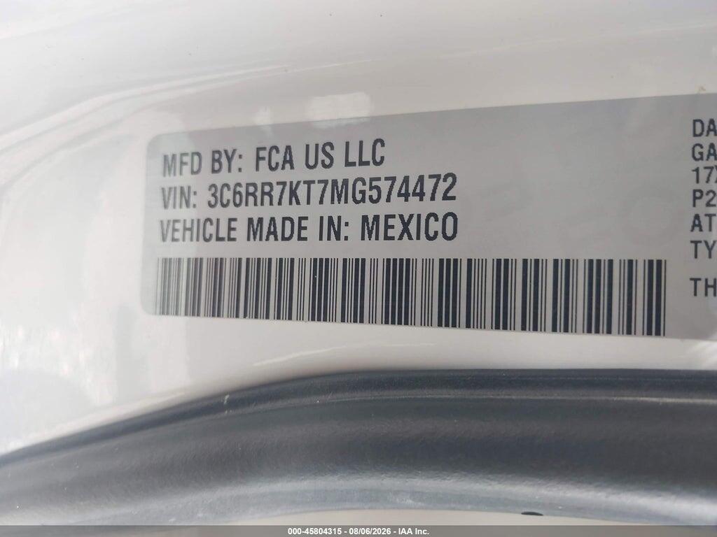 3C6RR7KT7MG574472 2021 RAM 1500 CLASSIC photo no. 9