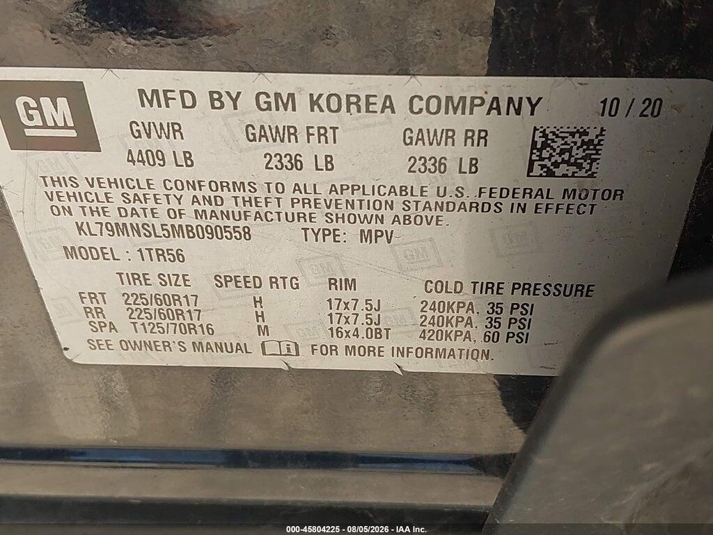 KL79MNSL5MB090558 2021 CHEVROLET TRAILBLAZER photo no. 9