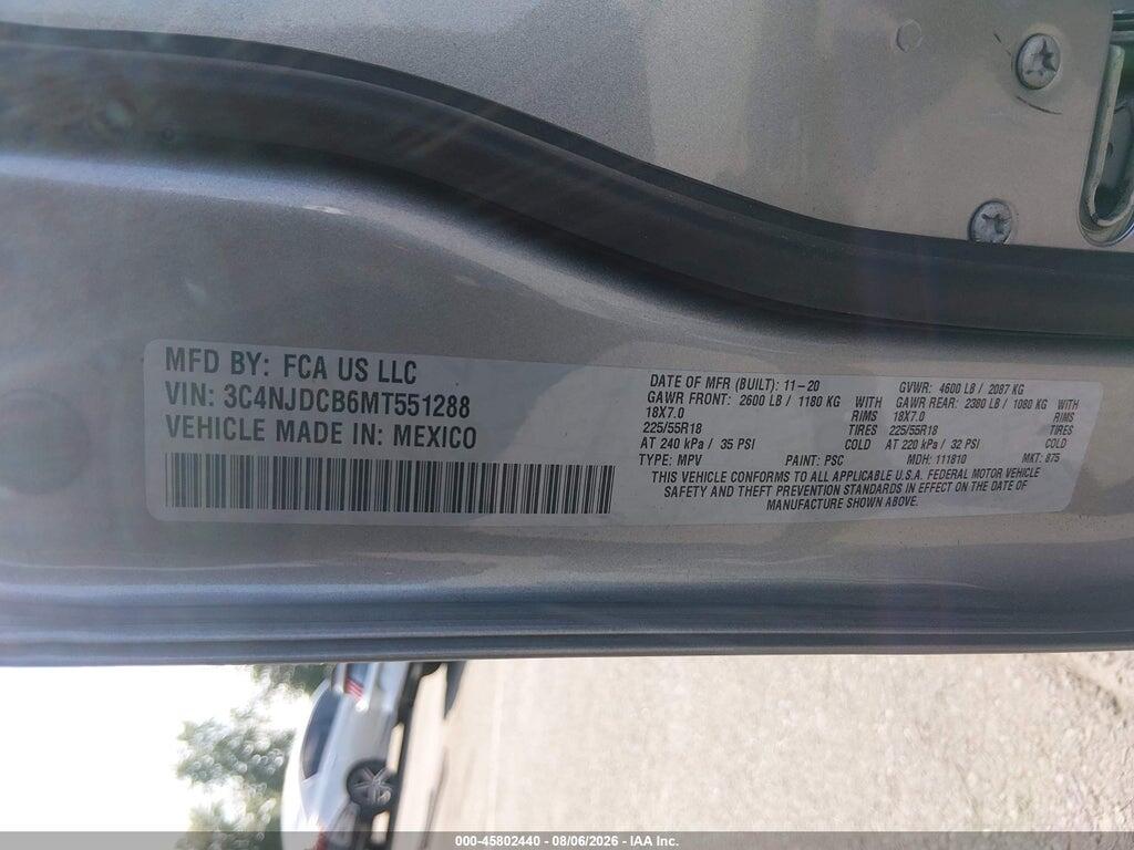 3C4NJDCB6MT551288 2021 JEEP COMPASS photo no. 9
