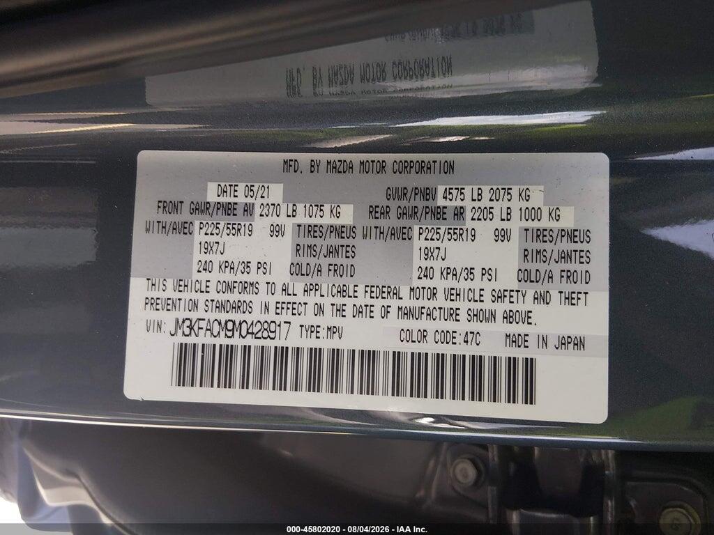 JM3KFACM9M0428917 2021 MAZDA CX-5 photo no. 9