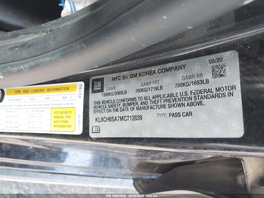KL8CH6SA7MC712839 2021 CHEVROLET SPARK photo no. 9