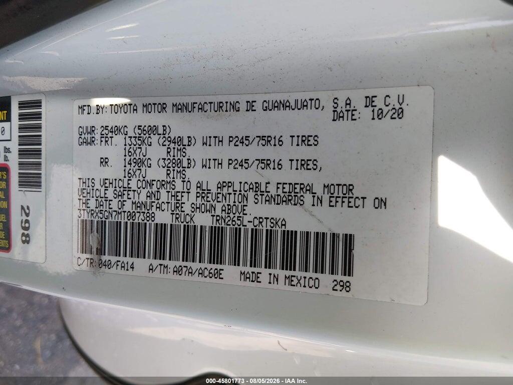 3TYRX5GN7MT007388 2021 TOYOTA TACOMA photo no. 9