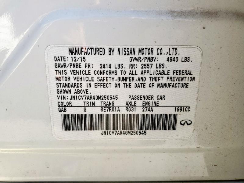 JN1CV7AR4GM250545 2016 INFINITI Q50 BASE photo no. 12
