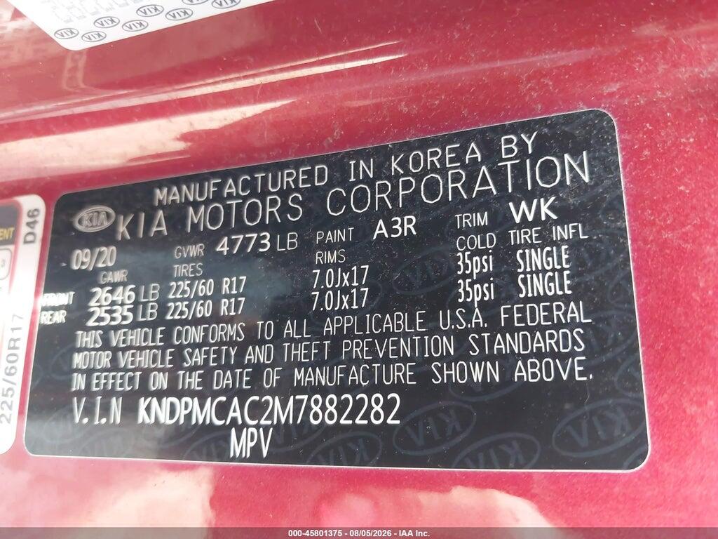 KNDPMCAC2M7882282 2021 KIA SPORTAGE photo no. 9