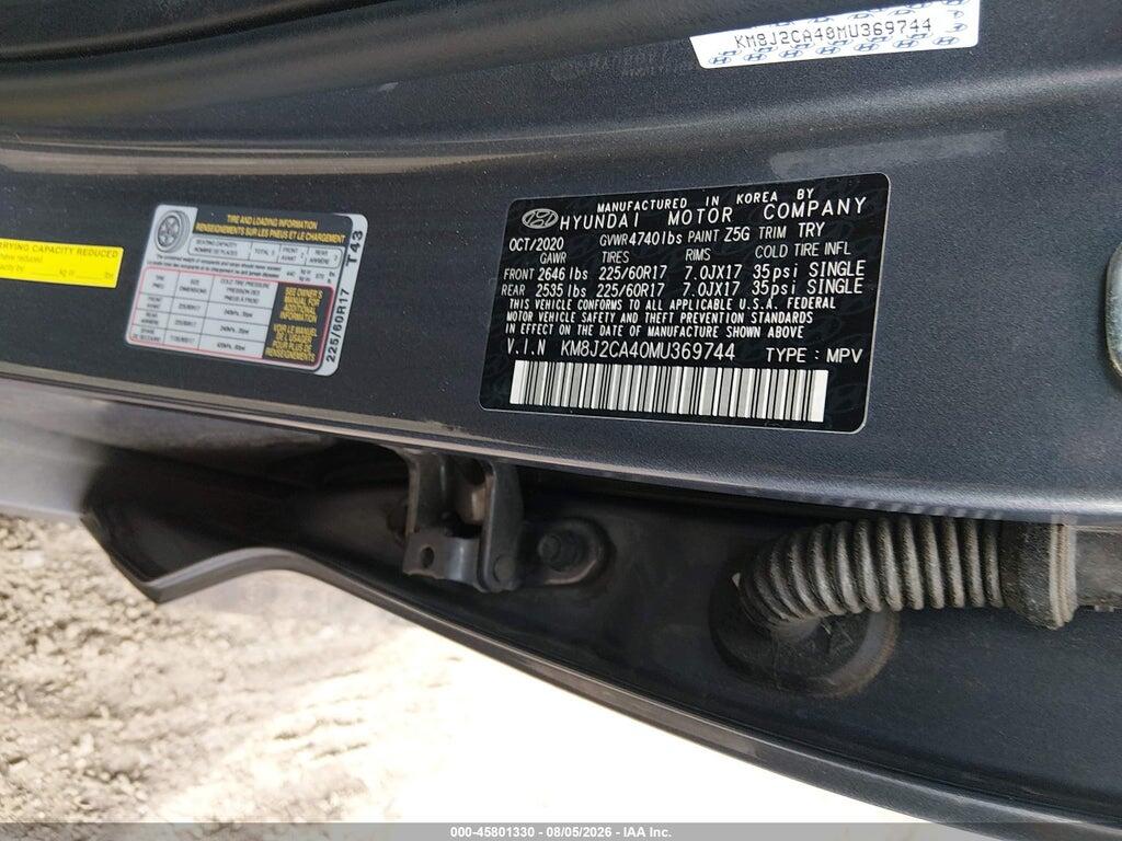 KM8J2CA40MU369744 2021 HYUNDAI TUCSON photo no. 9