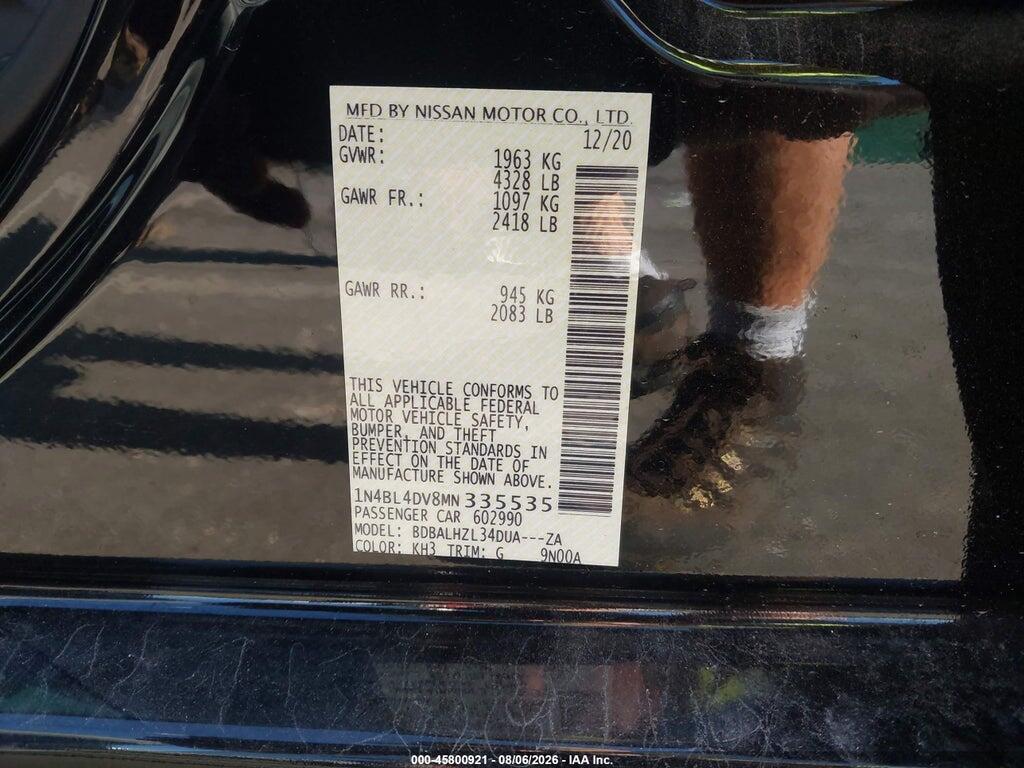 1N4BL4DV8MN335535 2021 NISSAN ALTIMA photo no. 9