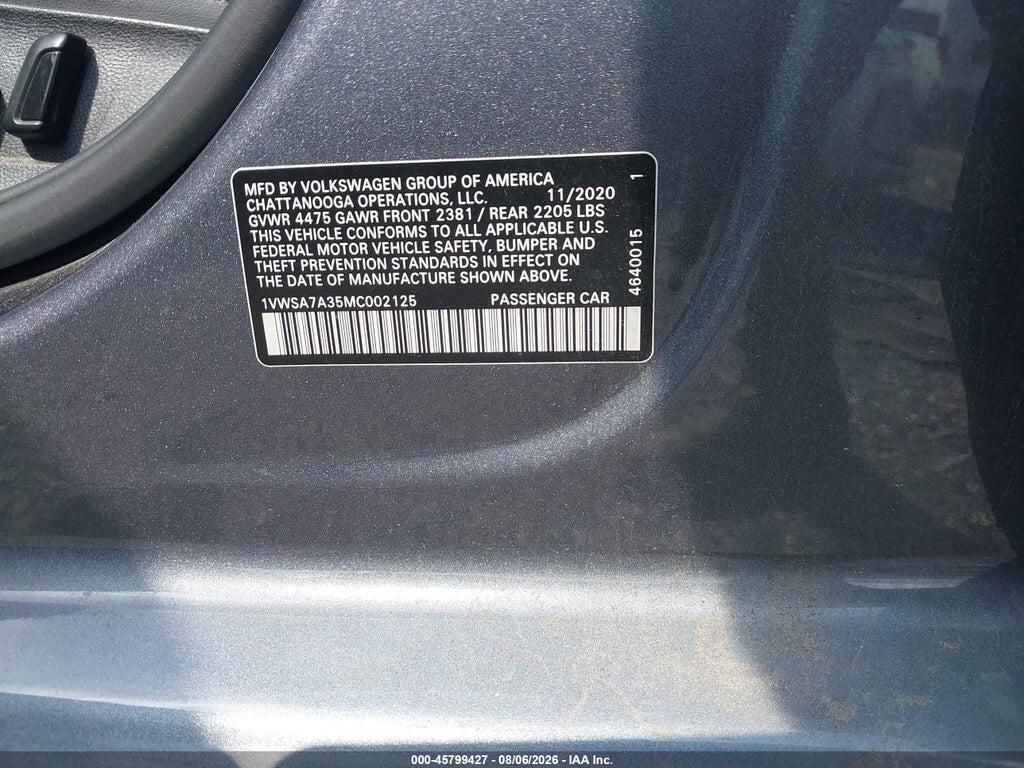 1VWSA7A35MC002125 2021 VOLKSWAGEN PASSAT photo no. 9
