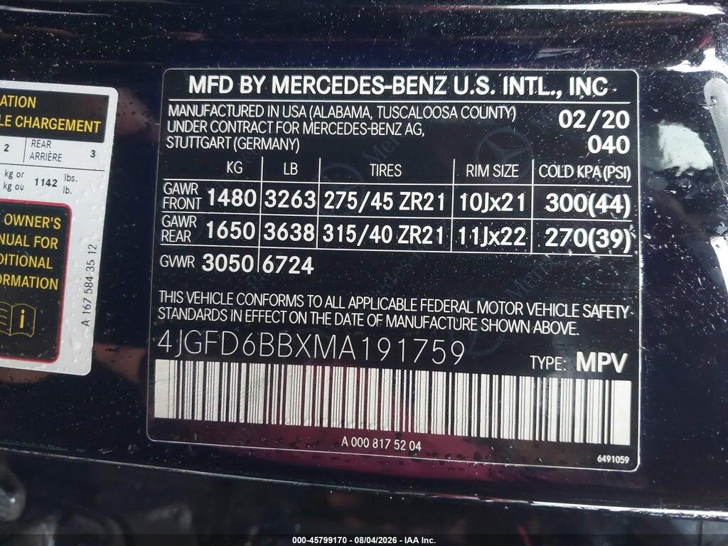 4JGFD6BBXMA191759 2021 MERCEDES-BENZ AMG GLE 53 COUPE photo no. 9