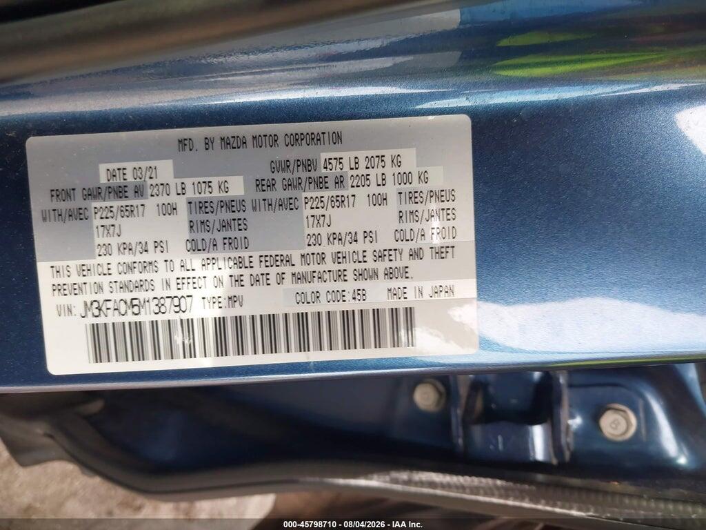 JM3KFACM5M1387907 2021 MAZDA CX-5 photo no. 9