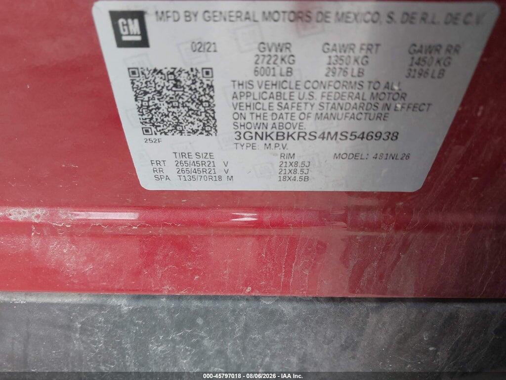 3GNKBKRS4MS546938 2021 CHEVROLET BLAZER photo no. 9