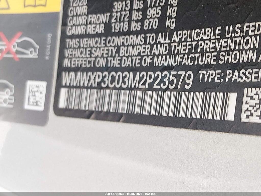 WMWXP3C03M2P23579 2021 MINI SE HARDTOP photo no. 9
