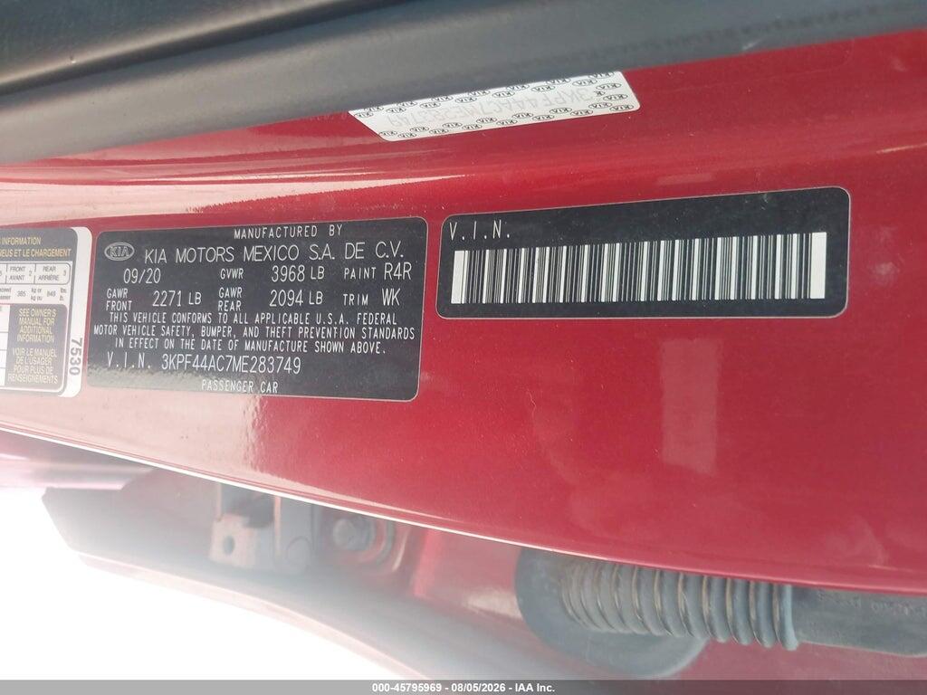3KPF44AC7ME283749 2021 KIA FORTE photo no. 9