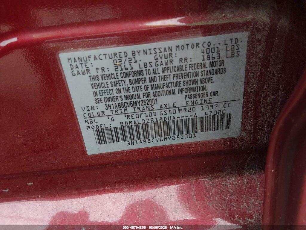 3N1AB8CV6MY252001 2021 NISSAN SENTRA photo no. 9
