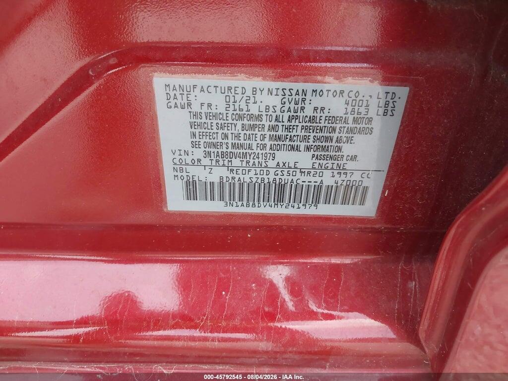3N1AB8DV4MY241979 2021 NISSAN SENTRA photo no. 8
