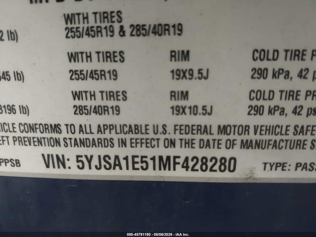 5YJSA1E51MF428280 2021 TESLA MODEL S photo no. 9