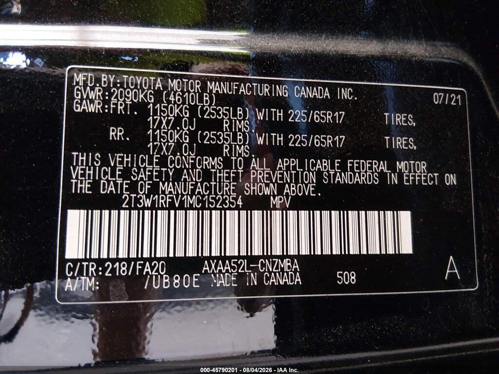 2T3W1RFV1MC152354 2021 TOYOTA RAV4 photo no. 9