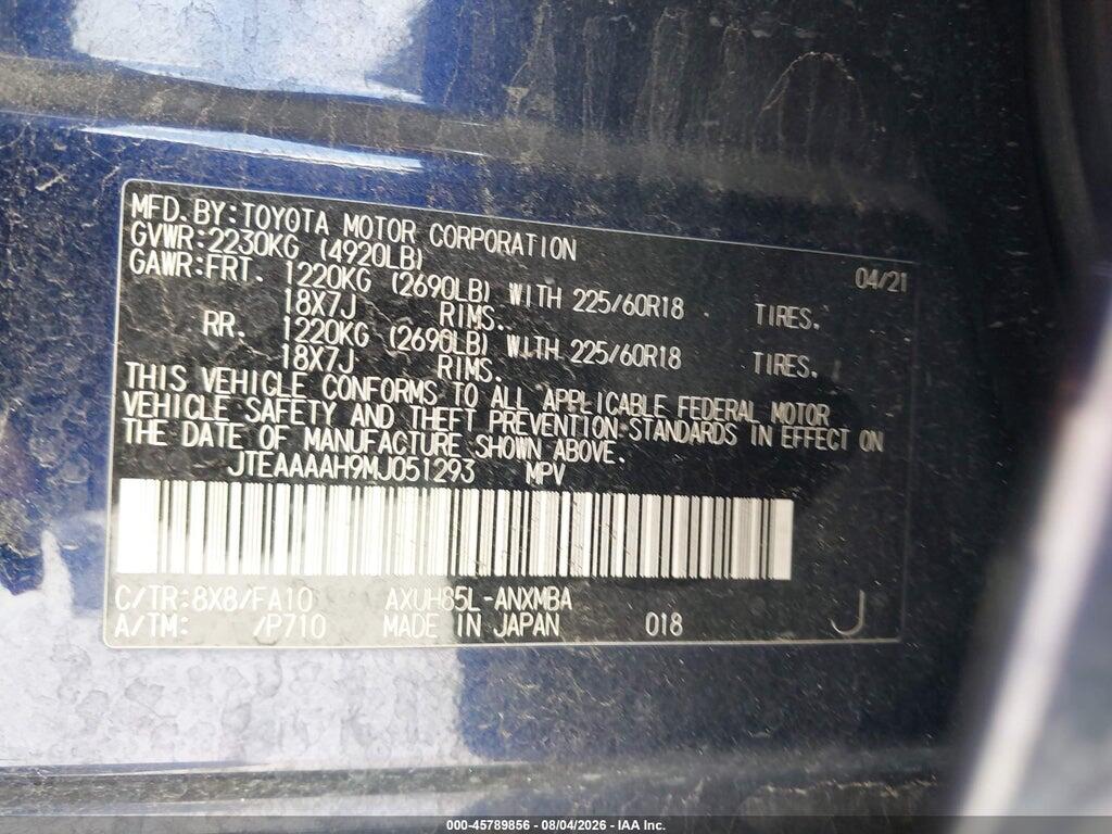 JTEAAAAH9MJ051293 2021 TOYOTA VENZA photo no. 9