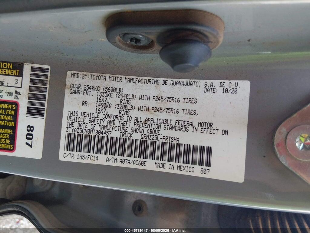 3TYAZ5CN0MT004457 2021 TOYOTA TACOMA photo no. 9