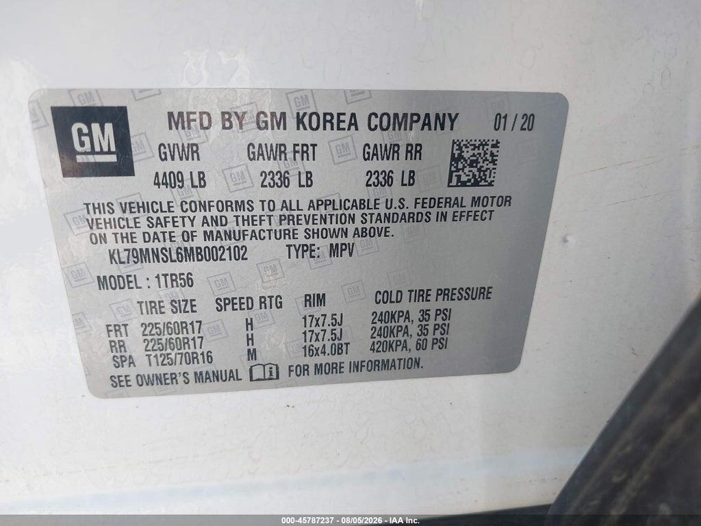 KL79MNSL6MB002102 2021 CHEVROLET TRAILBLAZER photo no. 9