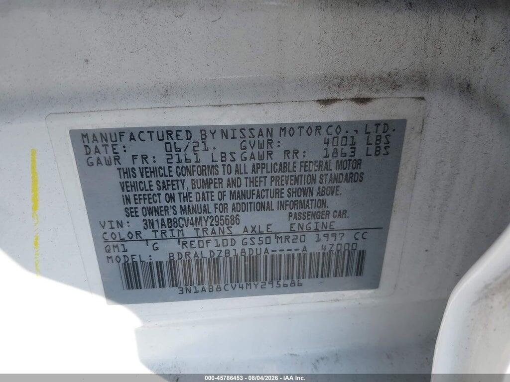 3N1AB8CV4MY295686 2021 NISSAN SENTRA photo no. 9