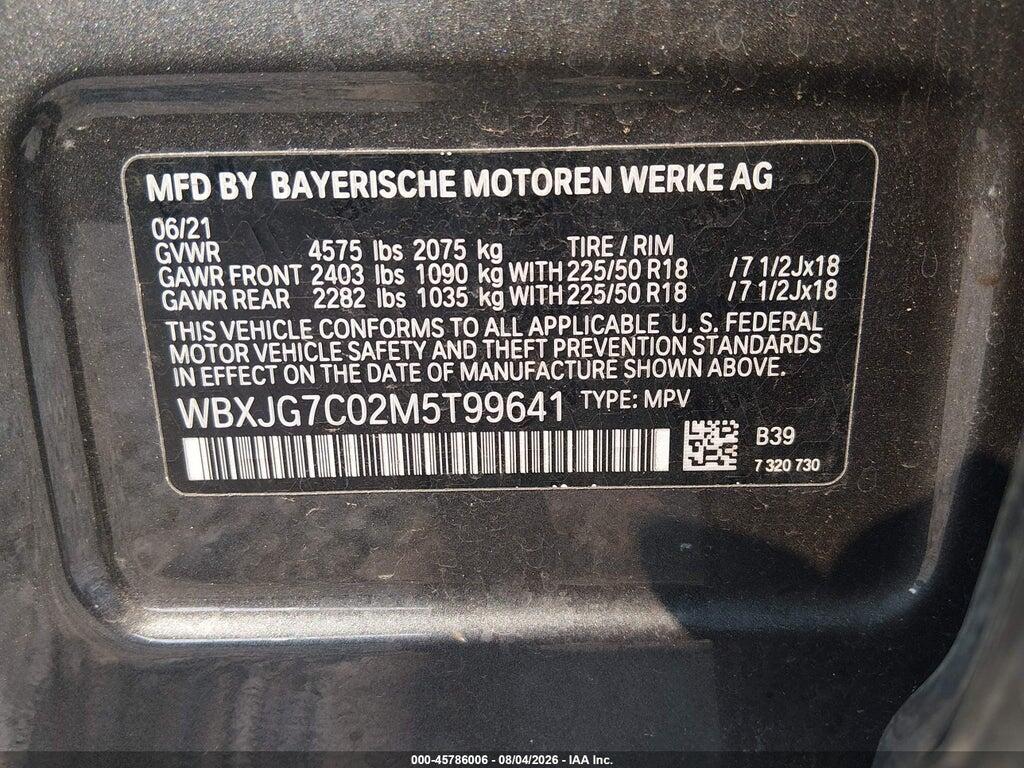 WBXJG7C02M5T99641 2021 BMW X1 photo no. 9
