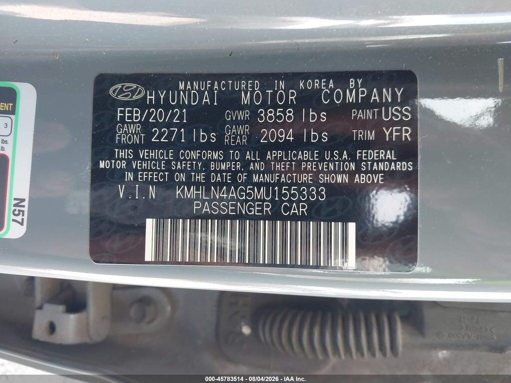KMHLN4AG5MU155333 2021 HYUNDAI ELANTRA photo no. 9