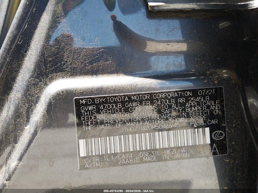 JTHGZ1B20M5046945 2021 LEXUS IS 350 photo no. 9