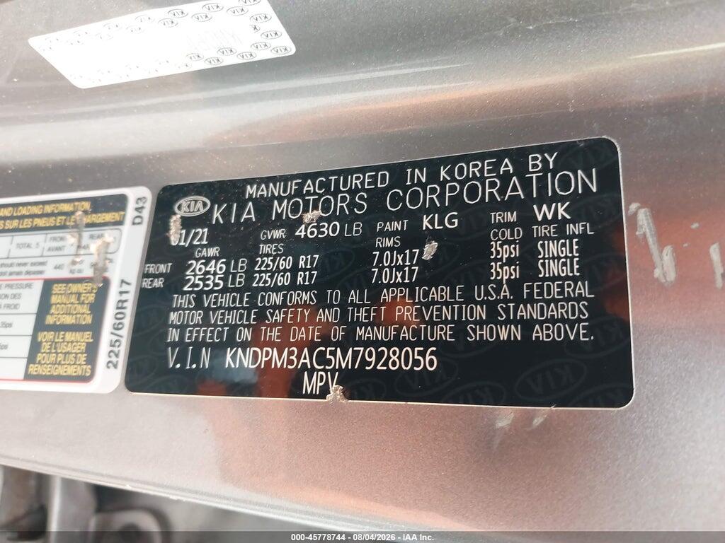 KNDPM3AC5M7928056 2021 KIA SPORTAGE photo no. 9