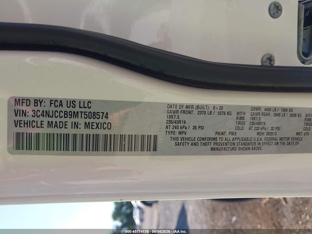 3C4NJCCB9MT508574 2021 JEEP COMPASS photo no. 9