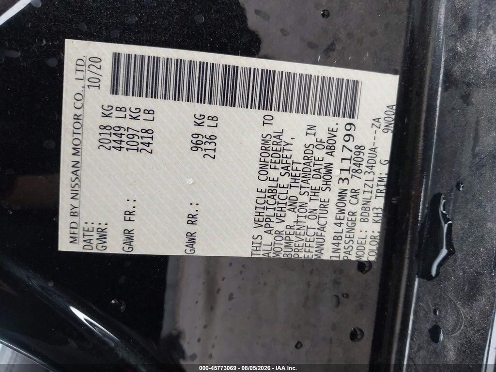 1N4BL4EW0MN311799 2021 NISSAN ALTIMA photo no. 9