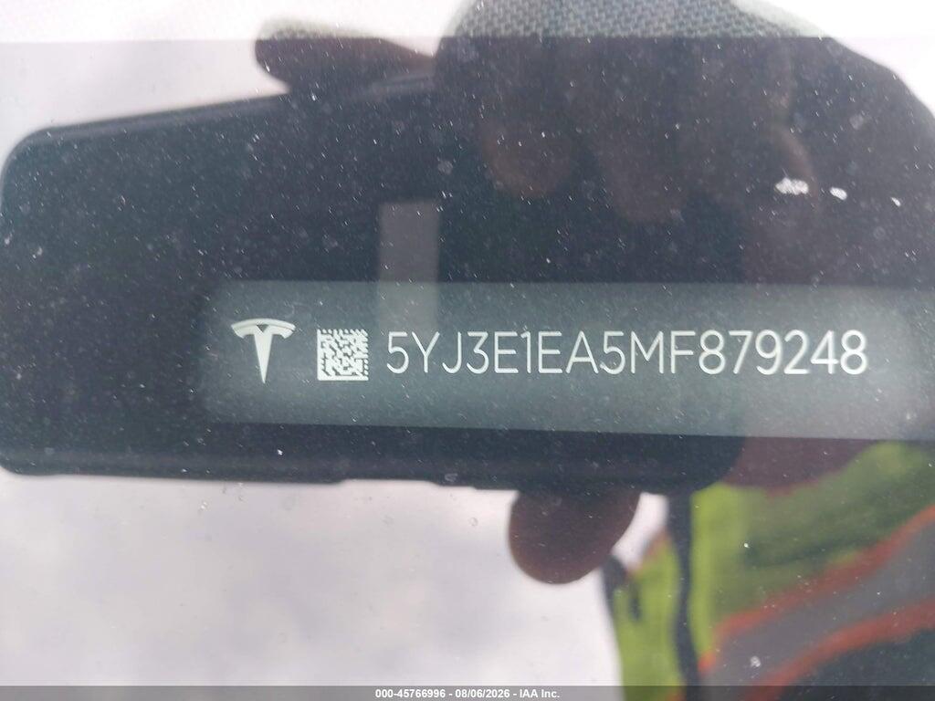 5YJ3E1EA5MF879248 2021 TESLA MODEL 3 photo no. 9