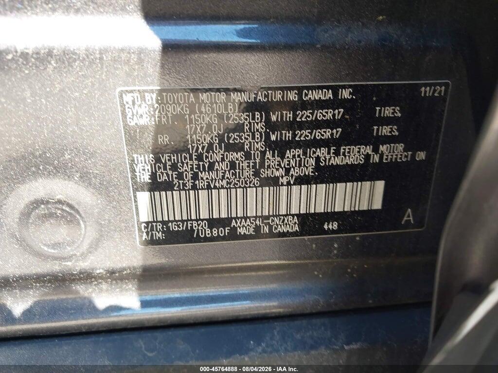 2T3F1RFV4MC250326 2021 TOYOTA RAV4 photo no. 9