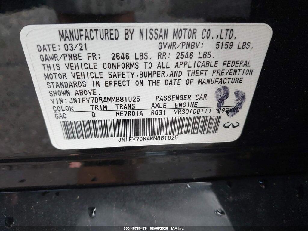 JN1FV7DR4MM881025 2021 INFINITI Q50 photo no. 9