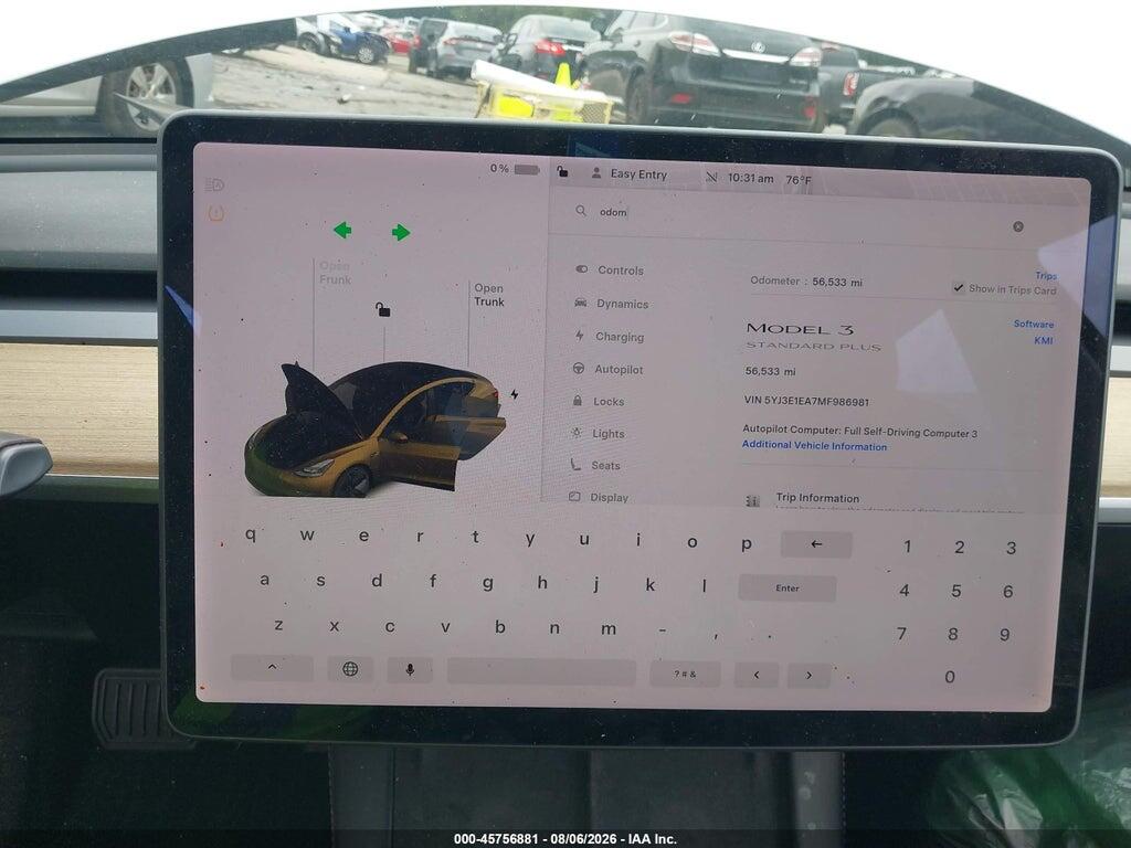 5YJ3E1EA7MF986981 2021 TESLA MODEL 3 photo no. 7
