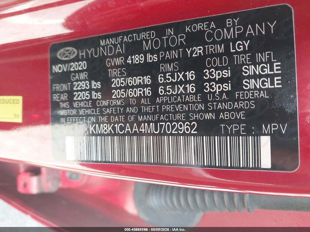 KM8K1CAA4MU702962 2021 HYUNDAI KONA photo no. 9
