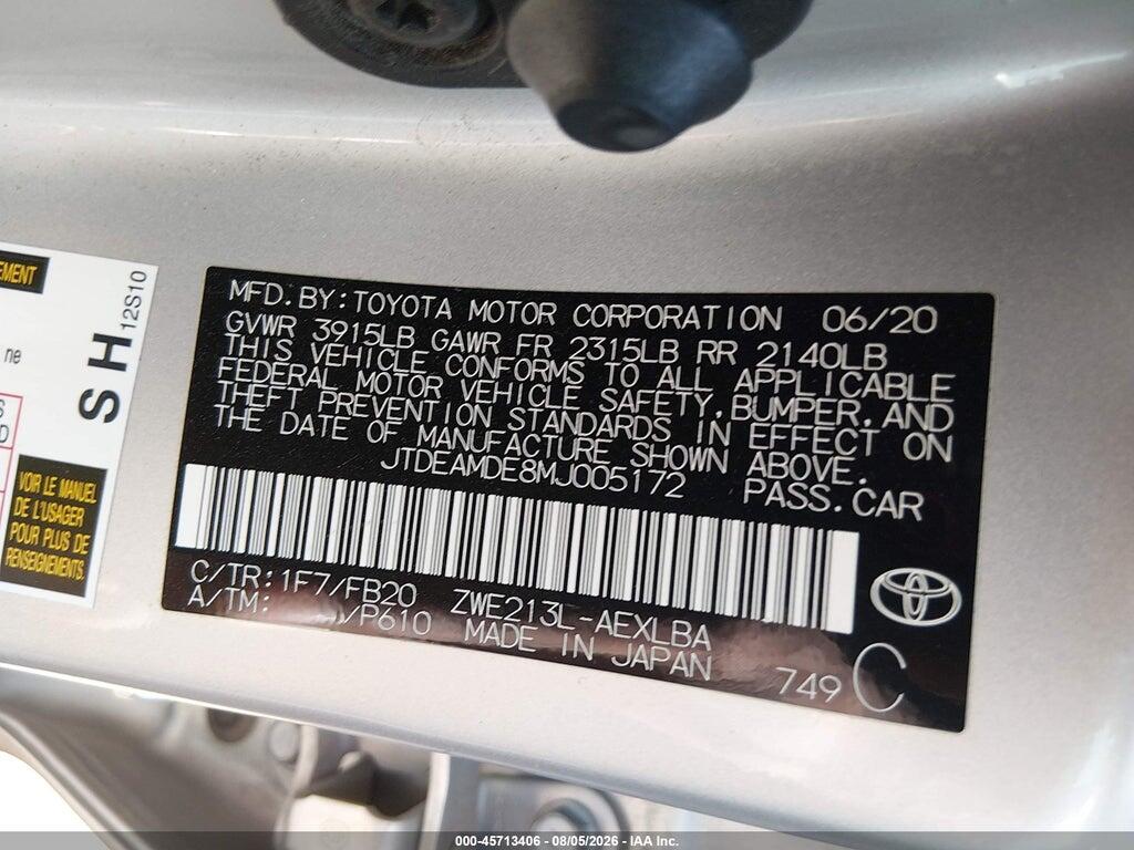 JTDEAMDE8MJ005172 2021 TOYOTA COROLLA photo no. 9