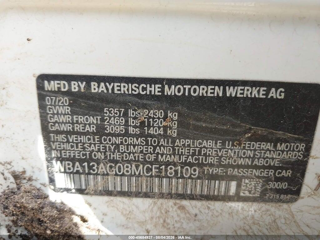 WBA13AG08MCF18109 2021 BMW 530E photo no. 9