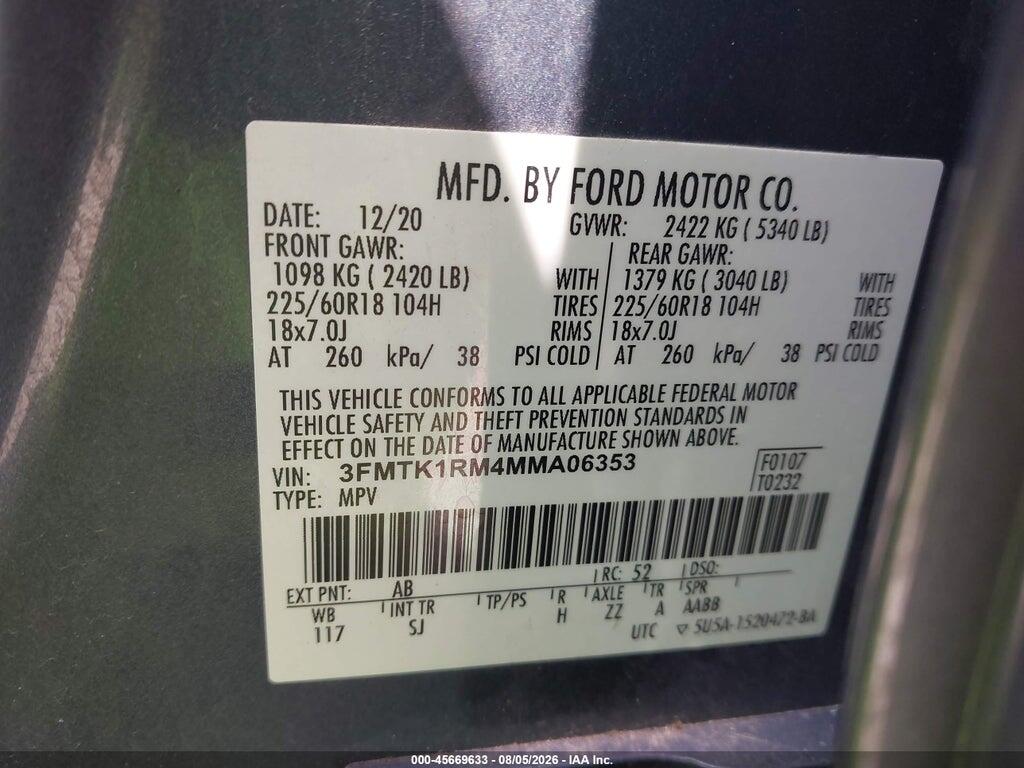 3FMTK1RM4MMA06353 2021 FORD MUSTANG MACH-E photo no. 9