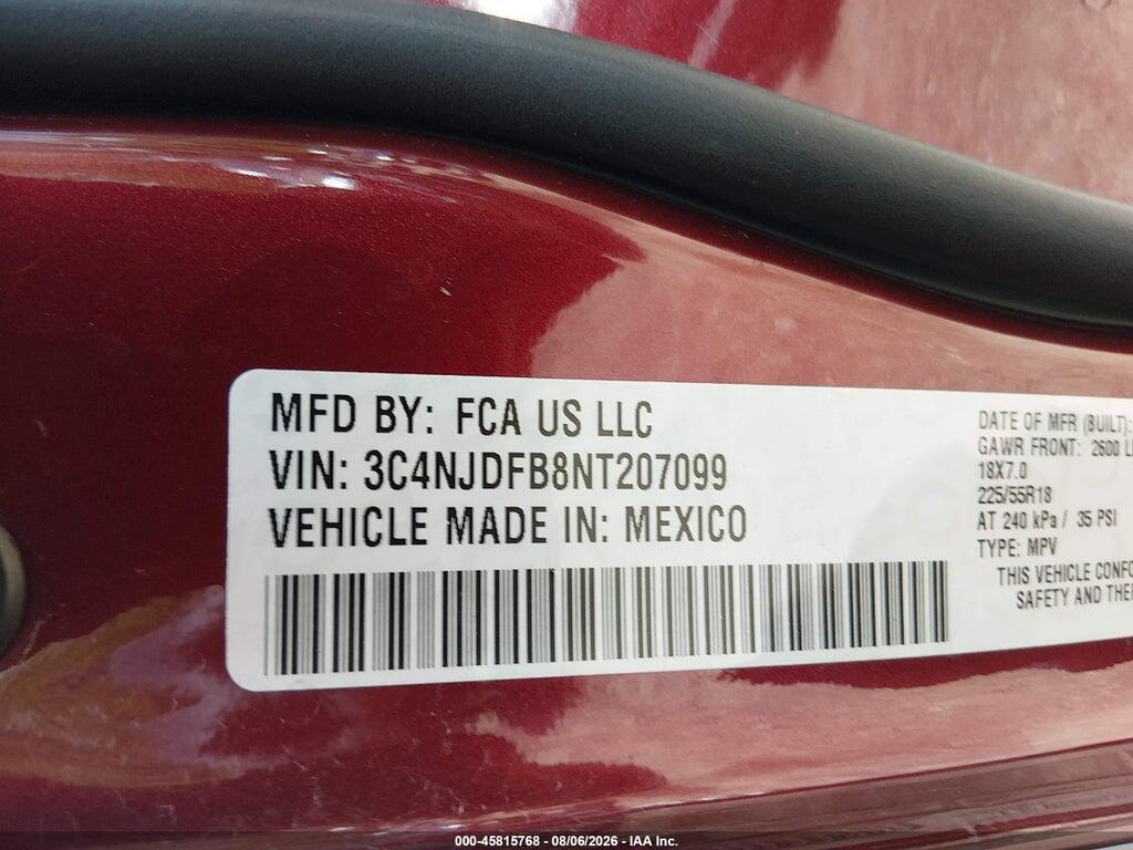 3C4NJDFB8NT207099 2022 JEEP COMPASS photo no. 9