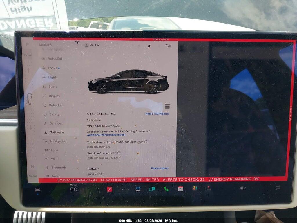 5YJSA1E50NF478797 2022 TESLA MODEL S photo no. 7