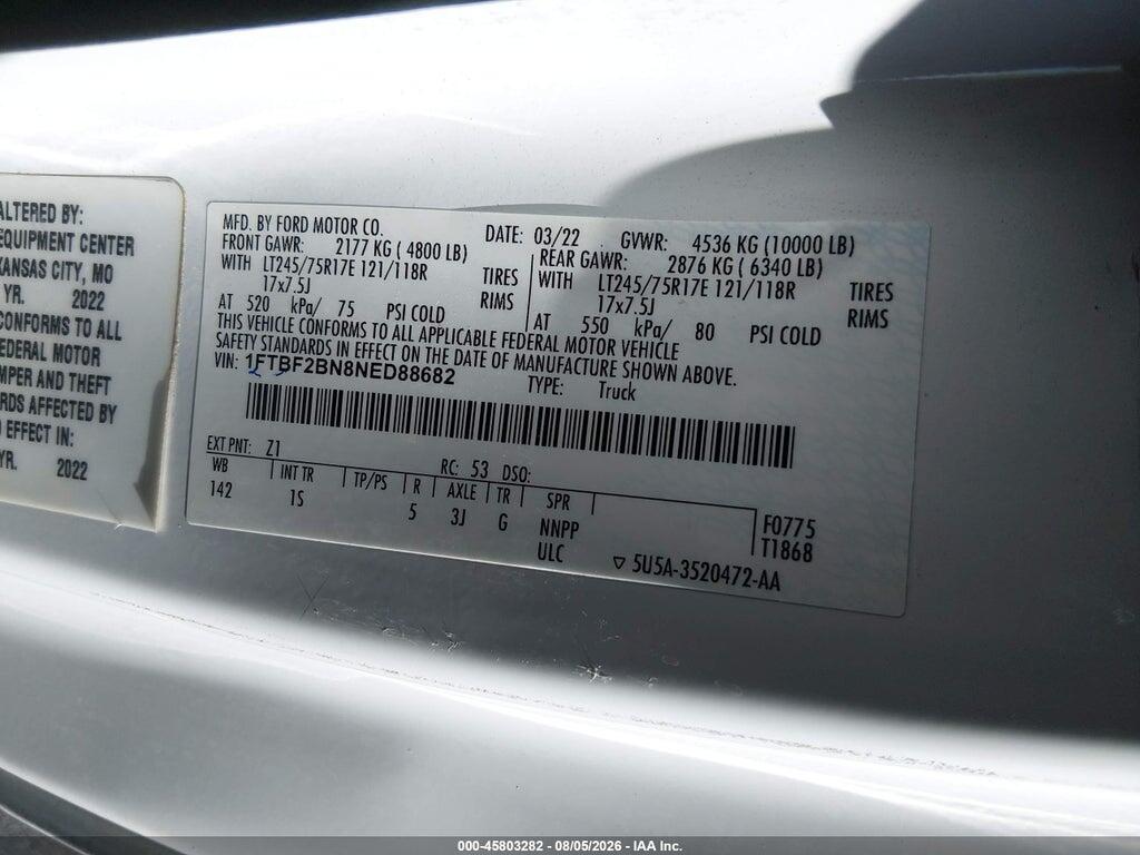 1FTBF2BN8NED88682 2022 FORD F-250 photo no. 9