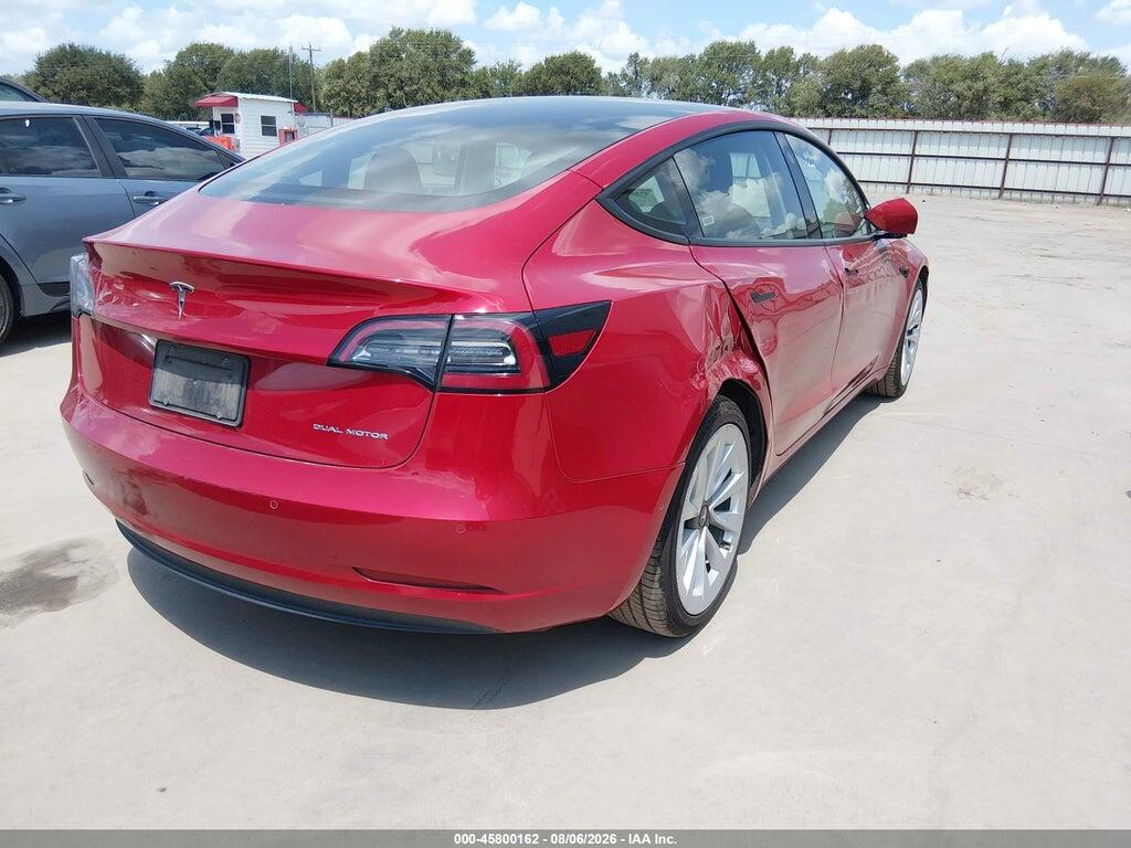 5YJ3E1EB9NF258654 2022 TESLA MODEL 3 photo no. 4