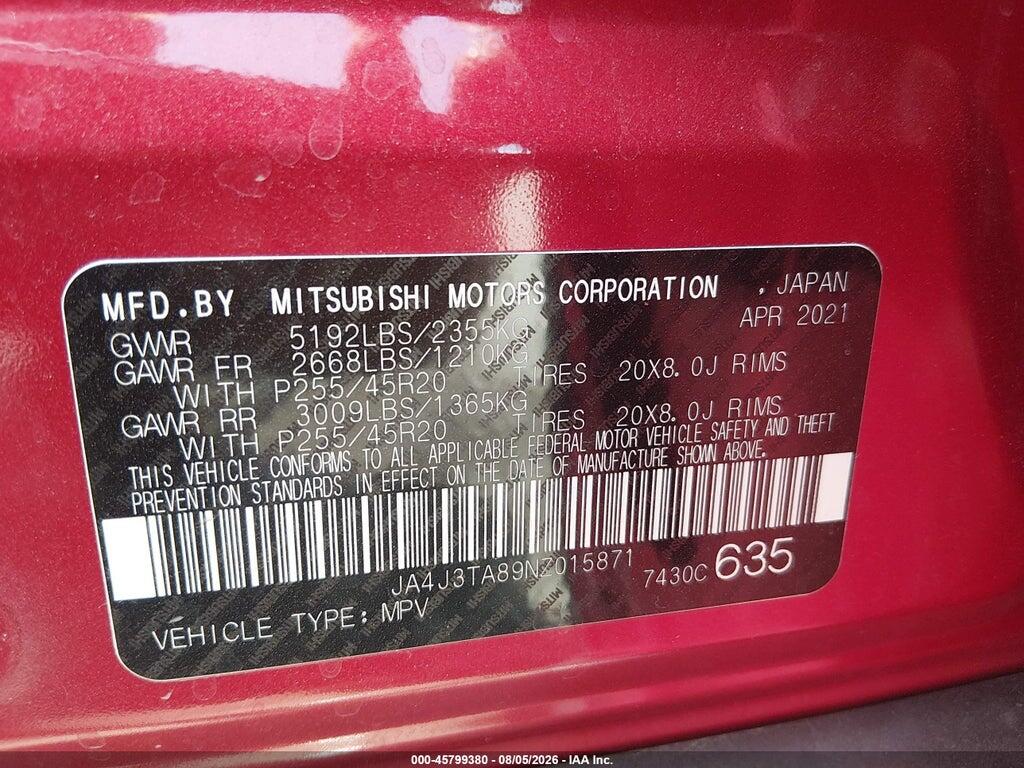 JA4J3TA89NZ015871 2022 MITSUBISHI OUTLANDER photo no. 9
