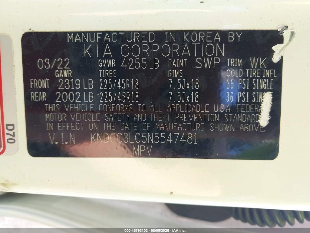 KNDCC3LC5N5547481 2022 KIA NIRO photo no. 9