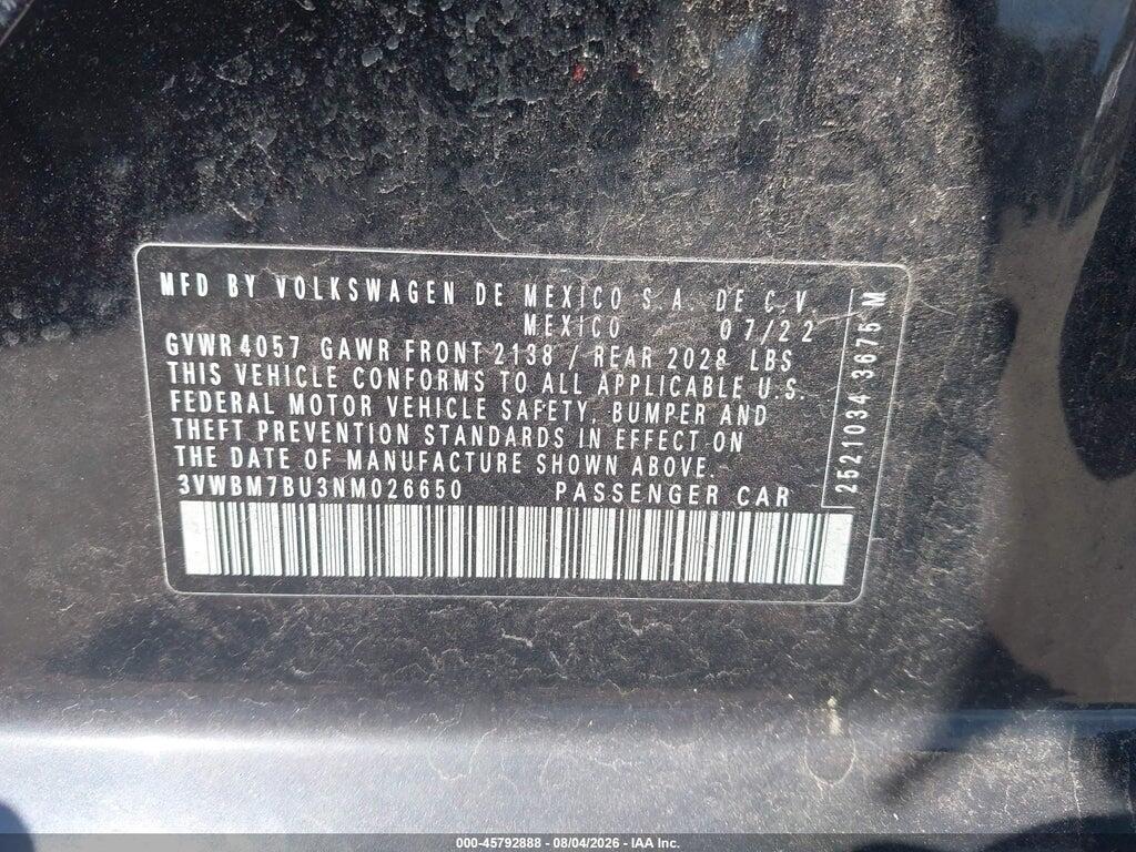 3VWBM7BU3NM026650 2022 VOLKSWAGEN JETTA photo no. 9